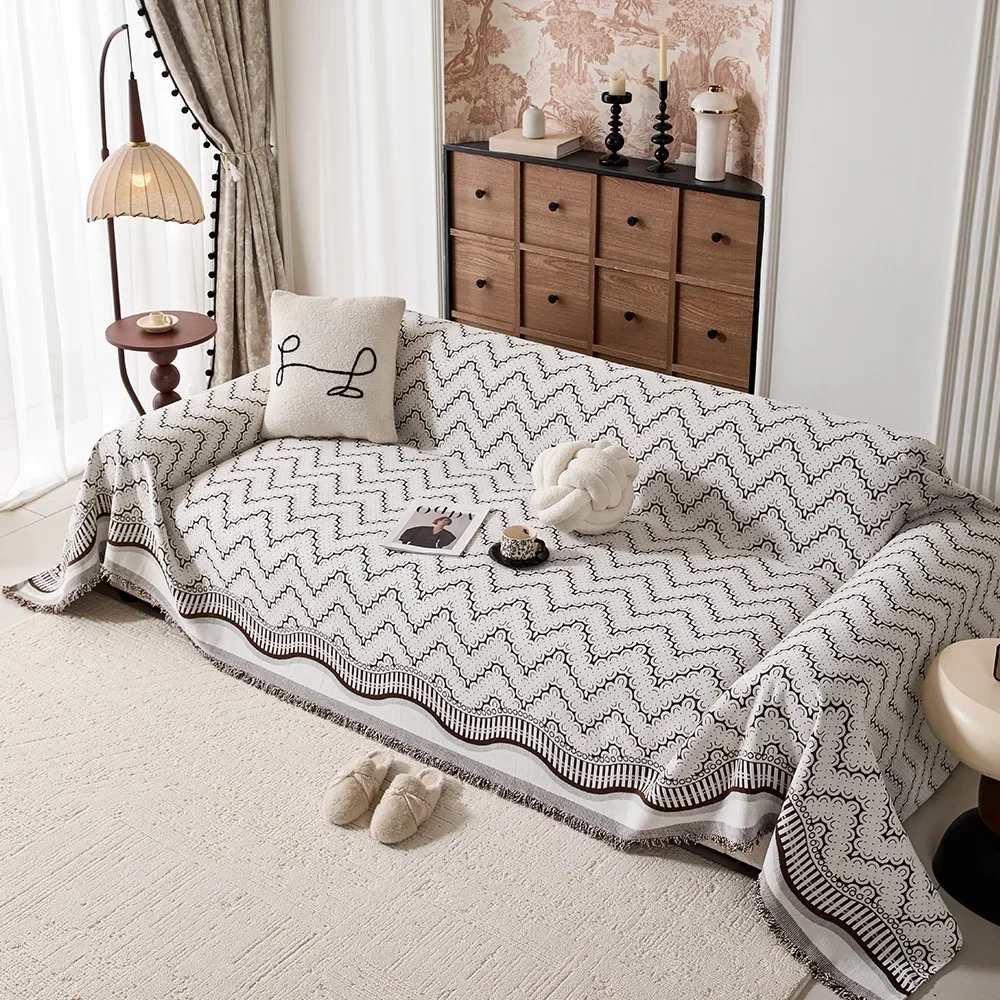 2025 Neues Chenille-Sofahandtuch für vier Jahreszeiten, universell, modern, einfach, rutschfestes Kissen, All-Match-Sofabezug aus Stoff Image