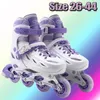 Lila Inline-Rollschuhe für Damen und Herren, verstellbare Größe 4, Räder, Skate-Schuhe für Jungen