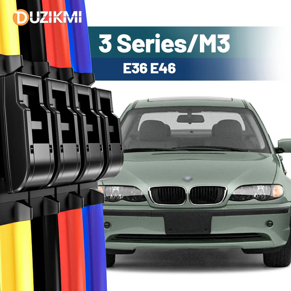 Für BMW 3er M3 E36 E46 1991–2006 1999 2000 2001 2002 2003 2004 2005 2 Stück Frontscheibe Scheibenwischerblätter Rot Blau Image