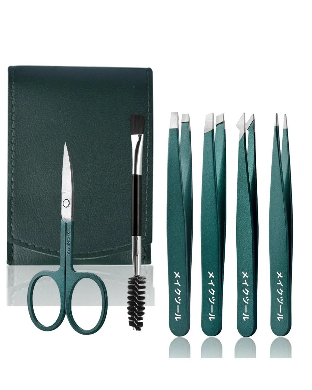 4-teiliges Pinzetten-Set aus Edelstahl, Unisex, professionelle Präzision für Gesichtshaare, Augenbrauen, eingewachsene Haare und Splitter, langlebig und er Image
