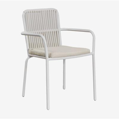 2er-Pack stapelbare Gartenstühle mit Armlehnen aus Alberta-Aluminium Gardenia Weiß - Sklum Image