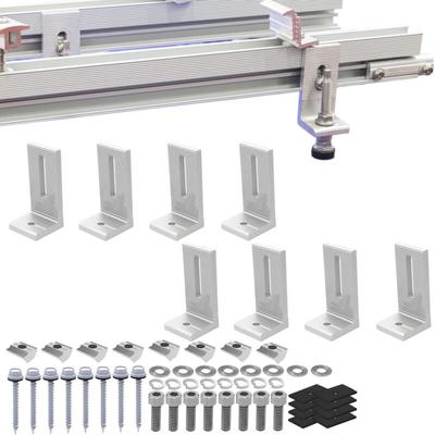 Gotrays - Farbe Stahl Ziegel Dach Photovoltaik Montage Halterung L-förmigen Fuß 8 stücke Aluminium Image
