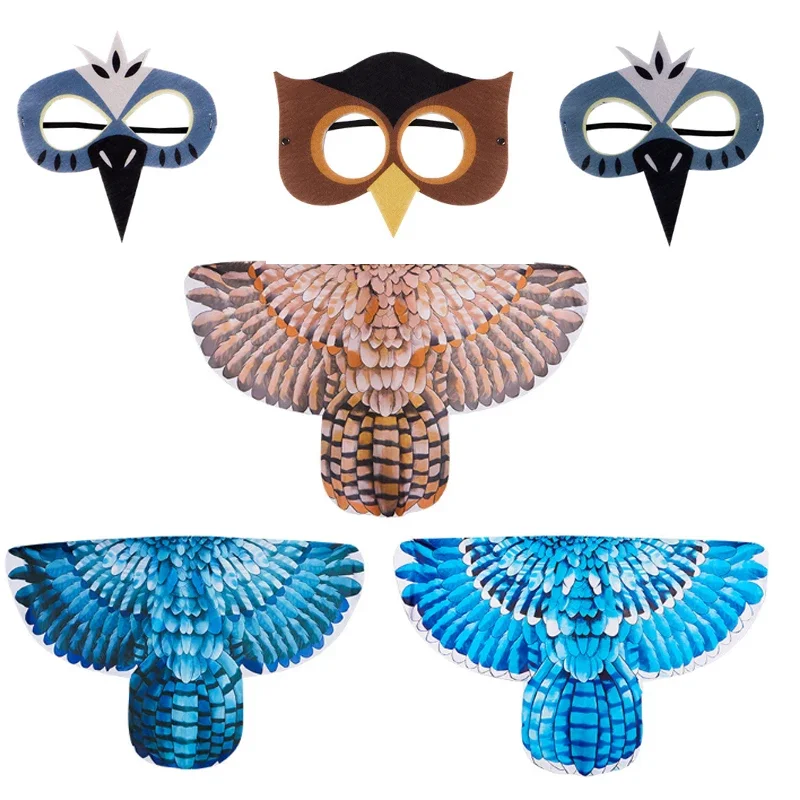 Vogel flügel Schal Halloween Schmetterling Cape Cosplay Kostüm Männer Frauen Karneval Party Umhang Outfits mit Maske neue 2024 erwachsene Kinder Image