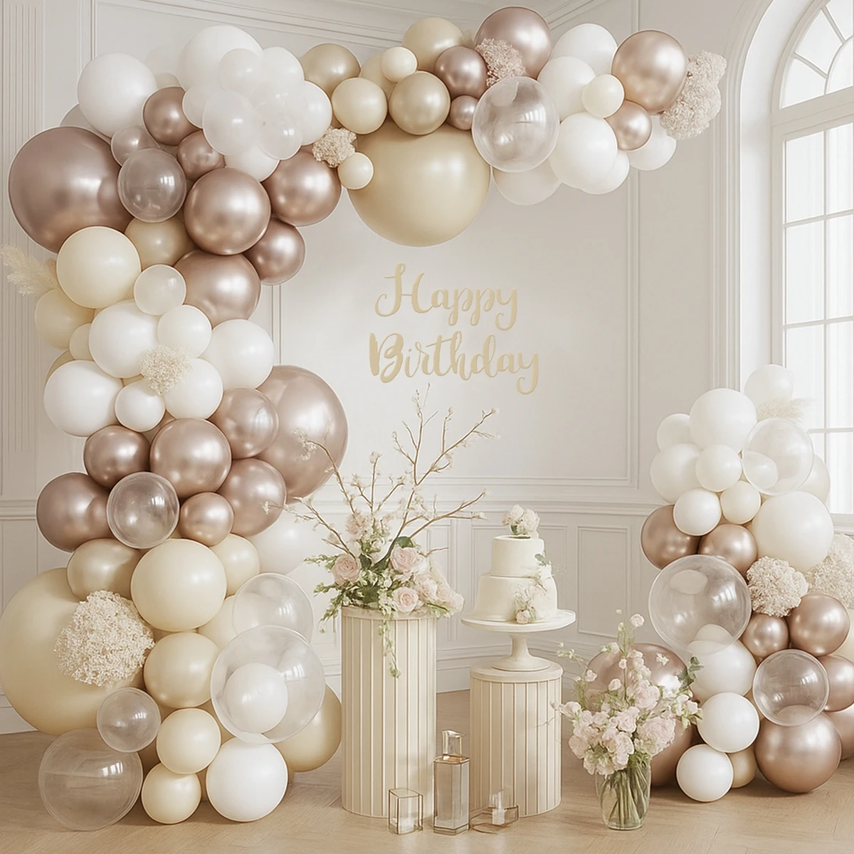 Metall Champagner Gold Ballon Girlande Bogen Kit Geburtstag Party Dekor Kinder Hochzeit Geburtstag Party Supplies Baby Dusche Latex Ballon Image