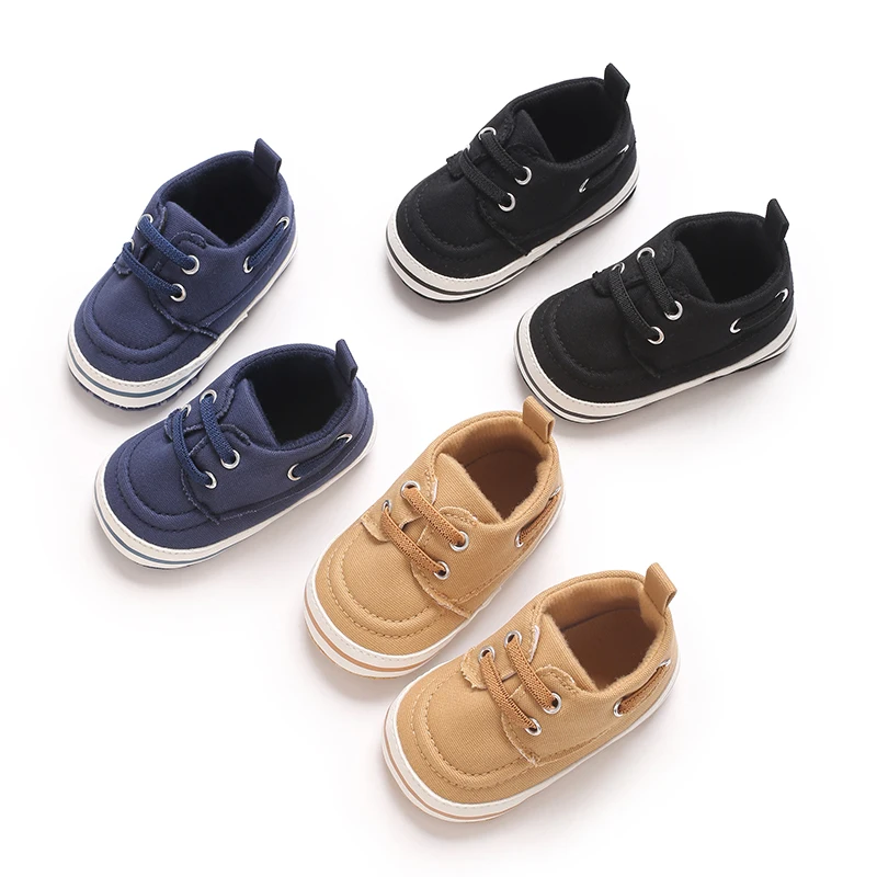 Taufe Neugeborenen Baby Prewalker Mädchen Jungen Casual Schuhe Leinwand Nicht-Slip Weiche Sohle Infant Kleinkind Erste Wanderer 11/12/13CM Image