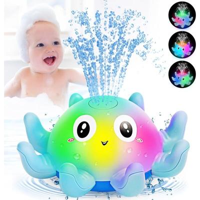 Badewannenspielzeug, Oktopus Spray Wasserspielzeug Baby Badespielzeug mit Licht, Badespielzeug Baby Image