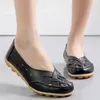 Frauen Wohnungen Fashion Echtes Leder Runde Kappe Schuhe Frau Hohl frauen Schuhe Slip Auf Ballerinas