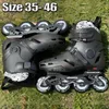 Größe 35–46, Schwarz, professionelle Inline-Rollschuhe für Damen, Herren, Kinder, Erwachsene, verstellbare Geschwindigkeits-Skate-Turnschuhe, Outdoor-Patins, 4-Rad-Schuhe