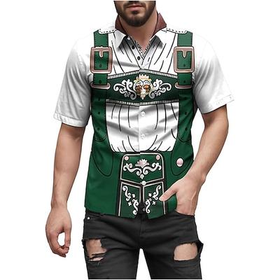 Oktoberfest Lederhosen-Print Bluse / Hemd Bayerisch München Deutsch Grafik Für Herren Erwachsene Oktoberfestbier 3D-Druck Festival Image