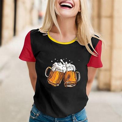 Oktoberfest Bier T-Shirt Bayerisch München Deutsch Grafik Für Damen Erwachsene Oktoberfestbier 3D-Druck Festival Image