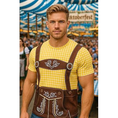 Oktoberfest Lederhose T-Shirt Bayerisch München Deutsch Grafik Für Herren Erwachsene Oktoberfestbier 3D-Druck Festival Image