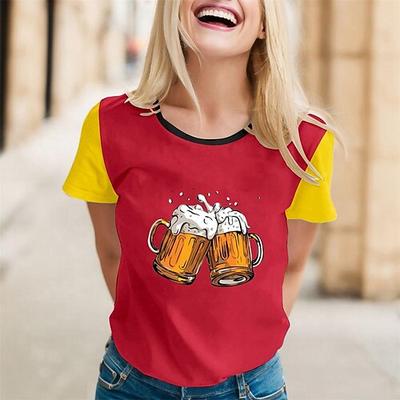 Oktoberfest Bier T-Shirt Bayerisch München Deutsch Grafik Für Damen Erwachsene Oktoberfestbier 3D-Druck Festival Image