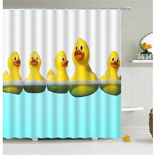 Duschvorhang mit Haken 200 cm hoch duschvorhang waschbar Polyester wasserdicht Tiermotiv für Kinder Image