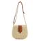 Damen-Umhängetasche aus gewebtem Stroh mit Lederriemen – schicke Handtasche im Boho-Stil für Sommer, Strand und Freizeitausflüge