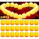 Candele a LED da 24 pezzi Candele senza fiamma alimentate a batteria, 200+ ore Candele a LED elettriche finte Luci da tè