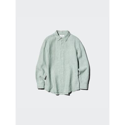 Uniqlo - 100% Premium Linen Shirt (stripe) - Green