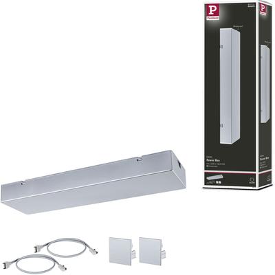 PAULMANN Schienensystem-Einspeiser "Linion Power Box Signalschwarz 230/24V 120VA", grau (chromfarben), B/H/T: 36,5cm x 4,0cm x 10,0cm, Stromschienensysteme Image