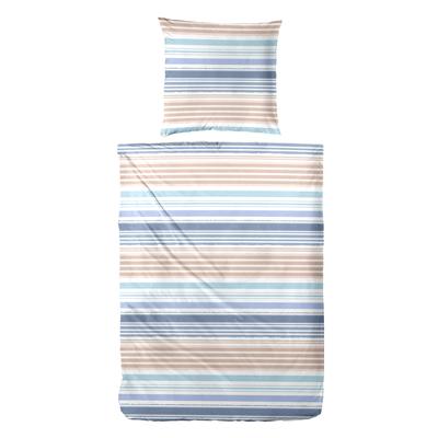 Bettwäsche PRIMERA "Renforce-Bettwäsche Fresh stripe", blau, B/L: 135cm x 200cm, , Renforcé, B/L: 80cm x 80cm, Renforcu00e9, Obermaterial: 100% Baumwolle, Bettwäsche, mit Streifen Image