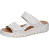 Pantolette WALDLÄUFER "H-WILLOW", Damen, Gr. 5, weiß, Veloursleder, metallic, Basic, Schuhe, Sommerschuh, Hausschuh, Klettschuh in Komfortweite H (= sehr weit)