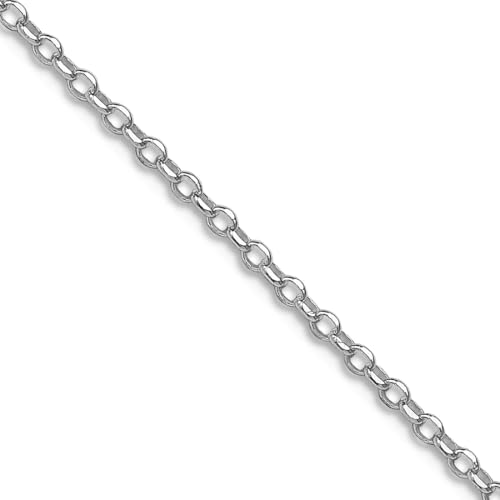 JewelryWeb 925 Sterling Silver Rhodium Plated 1.75mm Sparkle Cut Cable Chain Necklace 66 Centimeters Chain-Necklace for Women and Men