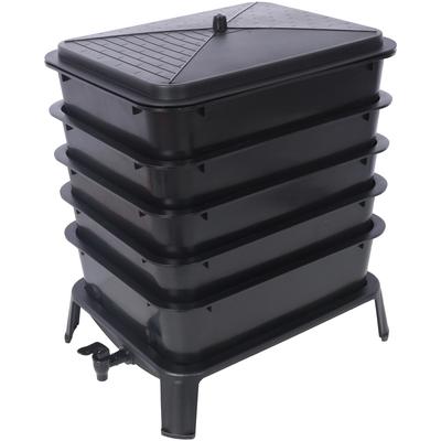 5-Tier 50L Worm Farm Kit, Vermicomposting Starter for Food Waste