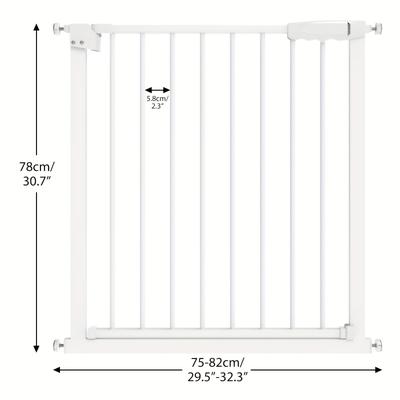 TEMU Metal Stair Gate Gate, Stair Gates For 72-85cm Expandable Wide Safety Doorway Guard, One-handed Operation For Home Pet Dog Interior Kitchens Auto Close Stair Gate Image