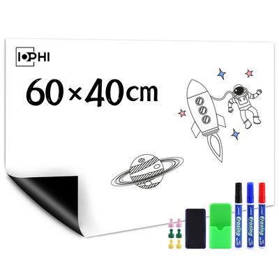 TEMU Whiteboard Film, 60 X 40 Cm Magnetic Self-adhesive Whiteboard Sticker, Includes Marker And Sponge, Diy Whiteboard Sticker For Smooth Surfaces In School, Office, And Home Image