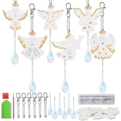 TEMU 6 Pieces Diamond Painting Sun Kits, Diy Hanging Ornaments, Double-sided Pendant For Winter Christmas Party Decorations Image