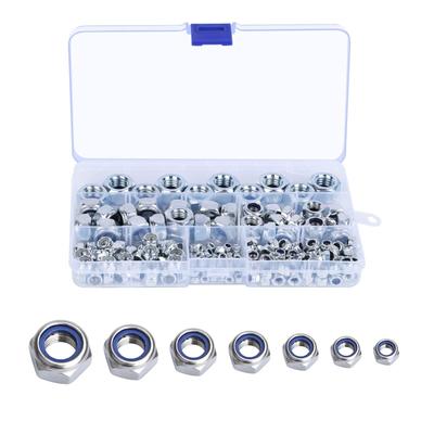 TEMU 165 Pieces Hex Nut Set Self-locking Clamping Nuts Nuts Locking Nuts Stainless Steel Nuts Screw Nuts 304 Stainless Steel Size M3 M4 M5 M6 M8 M10 M12 Image