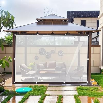 TEMU 1pc Transparent Waterproof & Uv-resistant Tarp With Reinforced Grommets - Includes 5m Rope For , Ideal For Outdoor Gardens, Patios, , Chicken Coops & Plant Camping Image