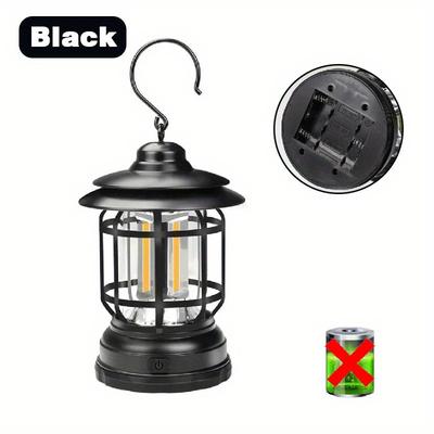 TEMU Vintage Led Camping Lantern With 2 Light - Battery Operated, Hiking, Emergencies & (batteries Not Included) Image
