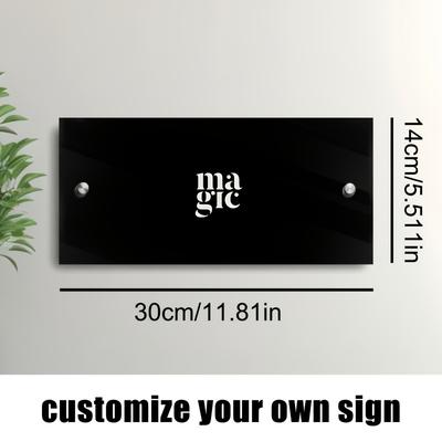TEMU Personalized Acrylic Yard Sign With Wall Mount - Elegant Door Plaque For , Customizable Wall Decor, Ideal Housewarming Gift, Multilingual Image