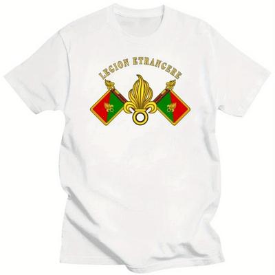 TEMU Men's Plus Size-shirt, Knit Fabric, Regular Fit, Lettering Font, Legion Of Fidelite French Design, Short Sleeve, Crew Neck Image