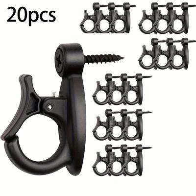 TEMU 10pcs/20pcs Versatile Screw-in Hook For Hanging Lights, Plants, And Wind Chimes - Black Image
