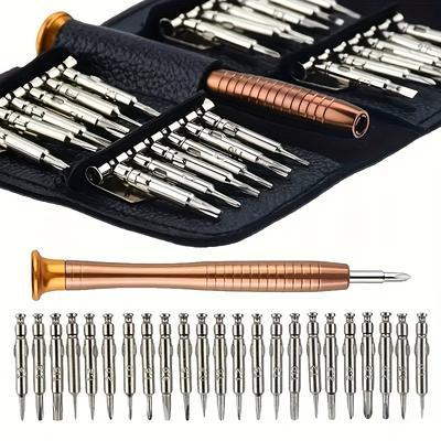 TEMU 25-in-1 Mini Precision Screwdriver Set With Magnetic Torx, Carbide Hex, And Roller Grinding Heads For Cell Phone, Camera, Watch, Laptop Image