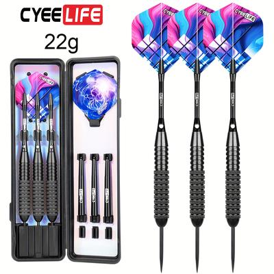 TEMU Cyeelife 26g/22g Steel Tip Darts, With A Storage Case, Family Dart Set Image