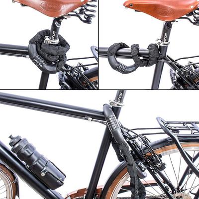 TEMU Cecaylie 90cm/120cm Bicycle Lock Combination 6mm Steel Chain Link 5-digit Combination Lock Bicycle Lock Motorbike Lock Chain Lock E-bike Image