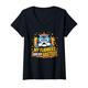 Damen My Flabbers Have Beed Humor Cats Lover Cat Moms & Dad T-Shirt mit V-Ausschnitt