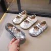 Kinder Lederschuhe Frühling Herbst Mode Kinder Performance Schuhe einfarbig Gold Silber Mädchen