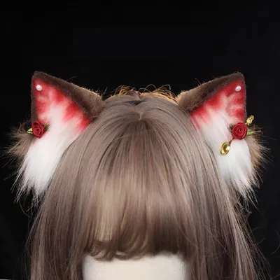 MMGG Neue Schokolade Erdbeere Katze Neko Ohren Hairhoop Headwear Stirnband Für Anime Lolita Cosplay Image