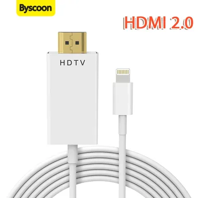 Lightning to HDMI 2.0 Cable for iPhone Digital AV Adapter 1080P HD Video Sync Screen Connector for TV Projector Monitor