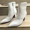 Weiß Chunky Heel männer Stiefel Neuheit Designer Stilvolle Seite Zipper Männer Stiefel Party Schuhe