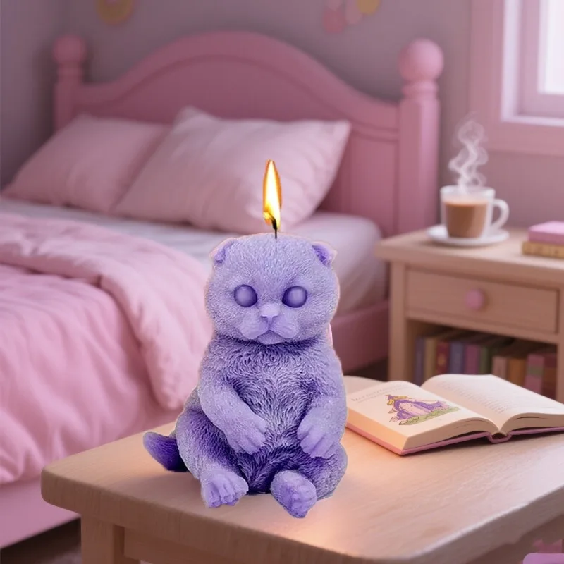 Mini Katze Kerze Silikon Form 3D Sitzende Katze Handwerk Gips Harz Zement Seife Form DIY Tier Form Kerze Machen Liefert Image