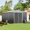 【Breeins】10 x 12 FT outdoor metal storage shed, galvanized steel garden shed with 4 ventilation