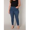 Jeggings BASE LEVEL CURVY, Damen, Gr. 44, Länge 30, blau (mid blau), Denim/Jeans, Obermaterial: 92% Baumwolle, 6% Polyester, 2% Elasthan, unifarben, casual, figurbetont knöchellang, Hosen, in großen Größen