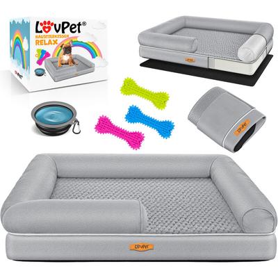 Orthopädisches Hundebett, Hundekissen, Hundekorb Relax, Inkl. Napf + 3X Kauknochen, Hundesofa für Image