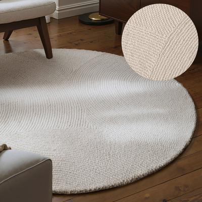 Wollteppich HANSE HOME "Eleni", natur weiß, H:18mm Ø:120cm, Wolle, Teppiche, Handgetuftet, Wolle, Natur, Wohnzimmer, Schlafzimmer, Skandi, Hygge Image