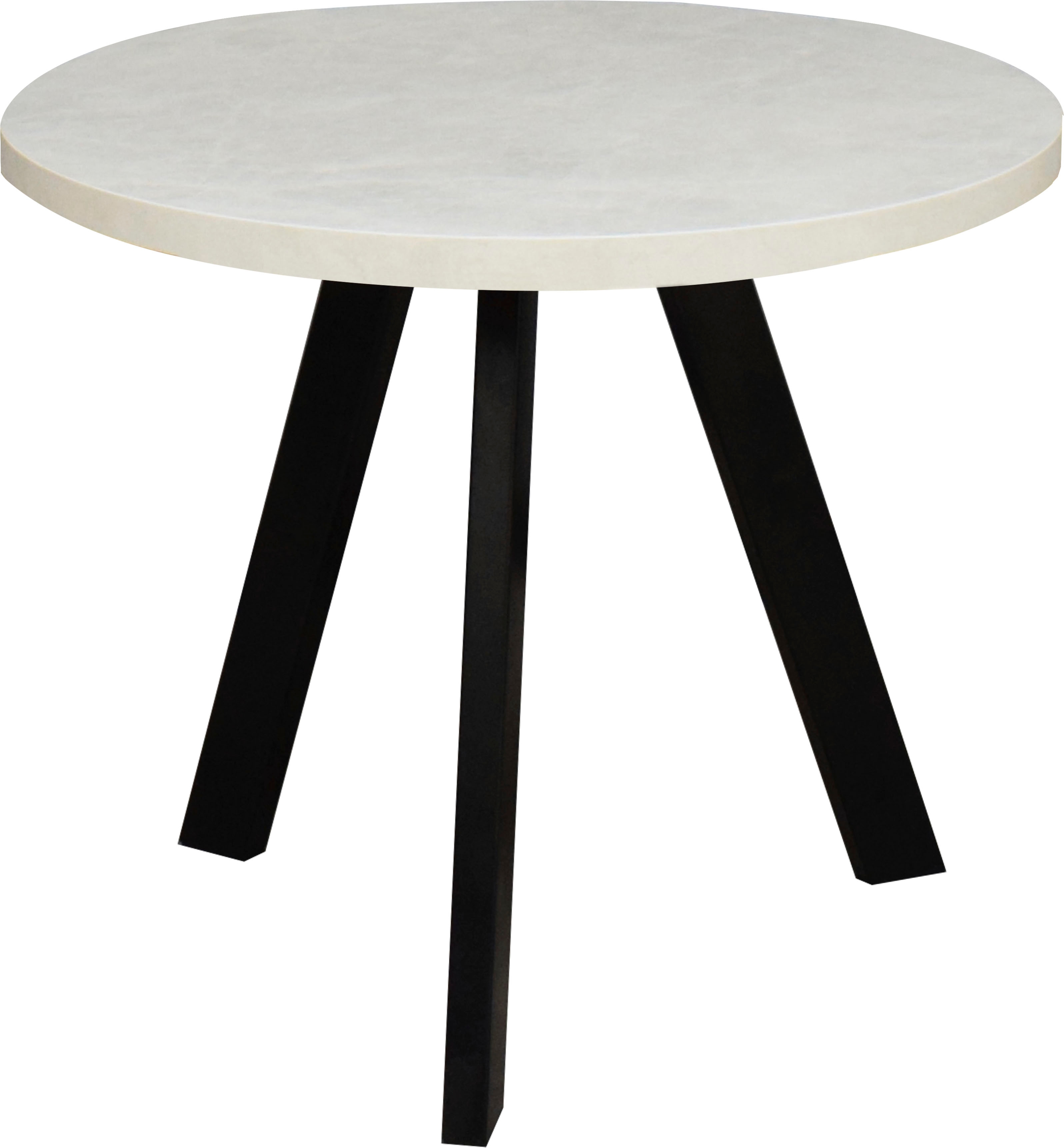 Couchtisch MÄUSBACHER "Couchtisch rund", schwarz, keramik optik weiß, H:50,5cm, Tische, Couchtisch rund Durchmesser 60cm, Metallgestell