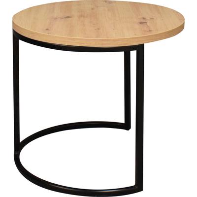 Couchtisch MÄUSBACHER "Couchtisch rund", braun (asteiche, schwarz, asteiche), H:50,5cm, Tische, Couchtisch rund Durchmesser 60cm, Metallgestell Image