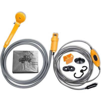 Aufun - Campingdusche mit Pumpe 12V Autodusche Zigarettenanzünder Stromkabel 5m für Auto Caravan Image